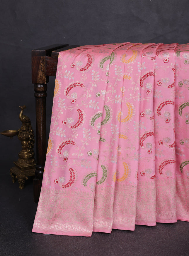 Light Pink Banarasi Silk Saree