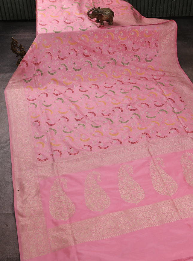 Light Pink Banarasi Silk Saree