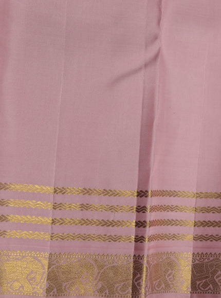 Purple - Peach Pure Kanchipuram Silk Saree