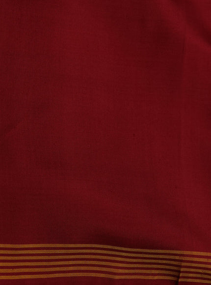 Mild Pista Green - Maroon Muslin Kora Silk Saree