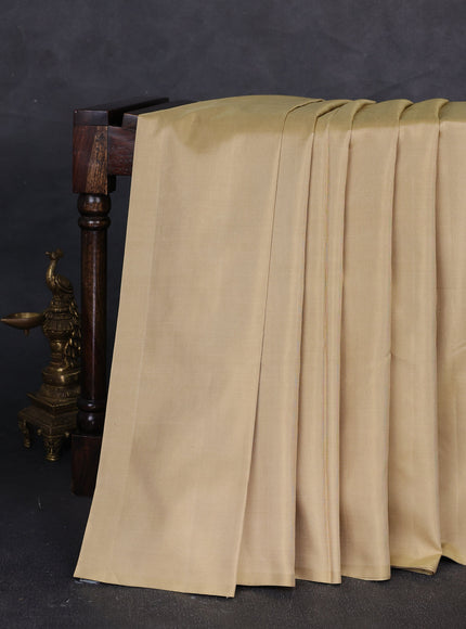 Beige- Pink Pure Kanchipuram Silk Saree