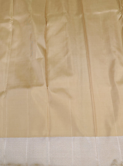 Beige- Pink Pure Kanchipuram Silk Saree