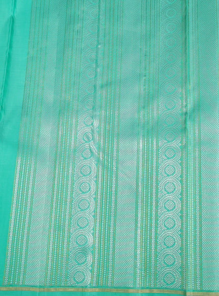 Purple - Sea Green Pure Kanchipuram Silk Saree
