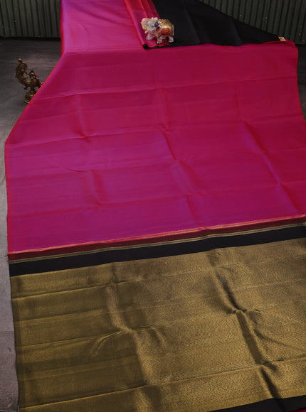 Pink- Black Pure Kanchipuram Silk Saree
