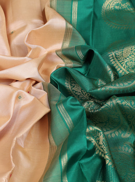 Beige Pure Kanchipuram Silk Saree