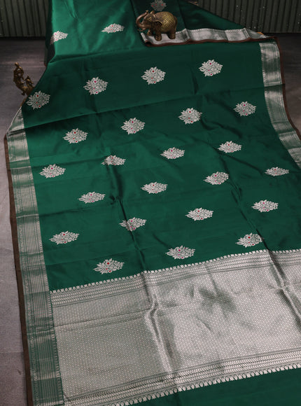 Dark Green Banarasi Poona Silk Saree