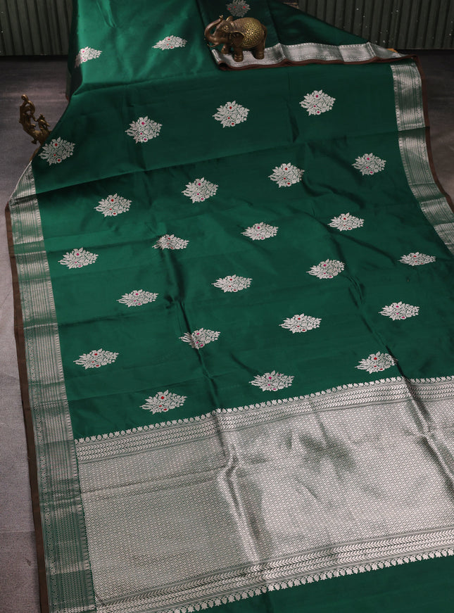 Dark Green Banarasi Poona Silk Saree