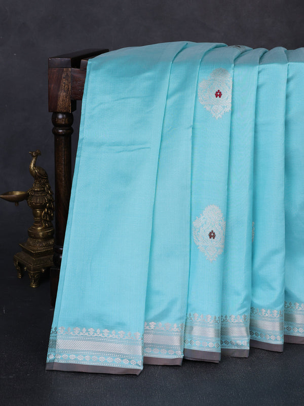 Light Blue Banarasi Poona Silk Saree