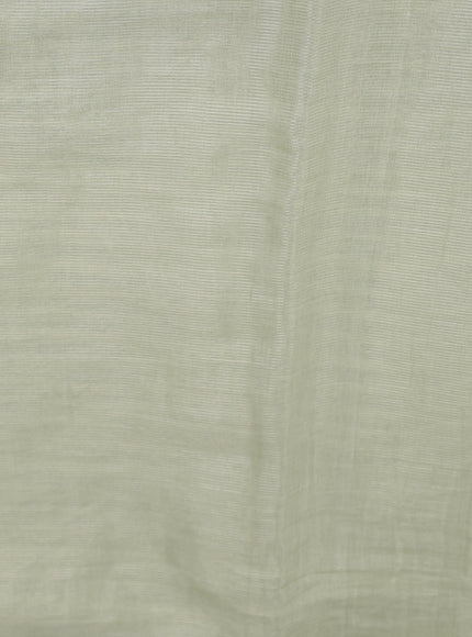 Pista Green Mul Chanderi Embroidery Saree