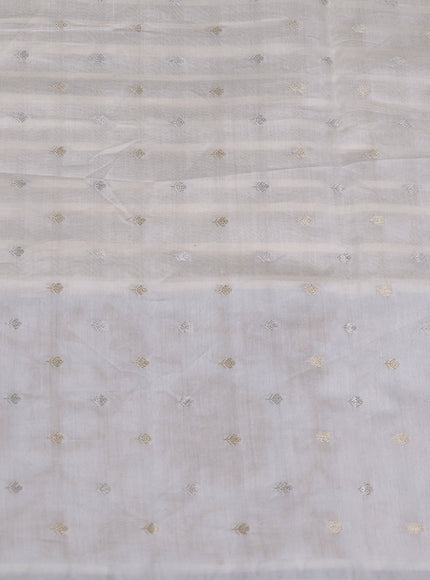 Cream Mul Chanderi Embroidery Saree