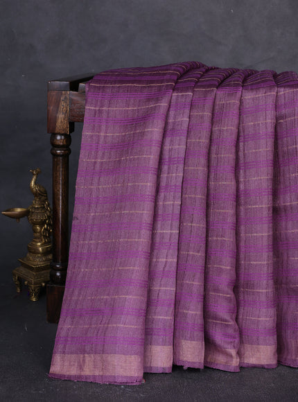 Purple Tussar Silk Saree
