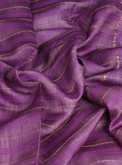 Purple Tussar Silk Saree
