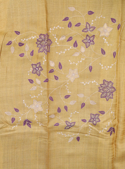 Purple Tussar Silk Saree