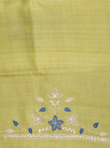 Blue Tussar Silk Saree