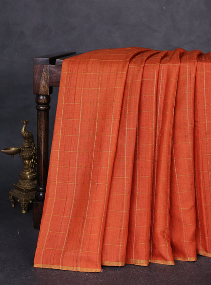 Orange Tussar Silk Saree