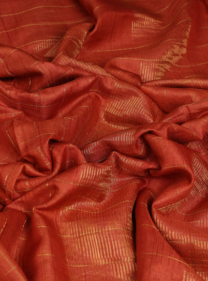 Orange Tussar Silk Saree