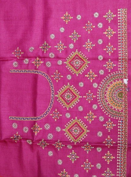 Orange Tussar Silk Saree