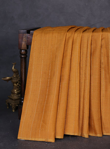 Mustard Tussar Silk Saree
