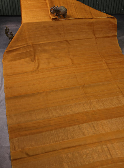 Mustard Tussar Silk Saree