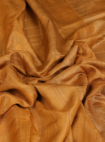 Mustard Tussar Silk Saree
