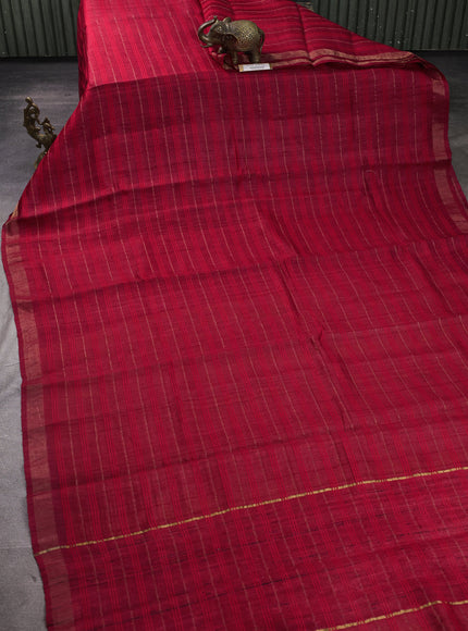 Maroon Tussar Silk Saree