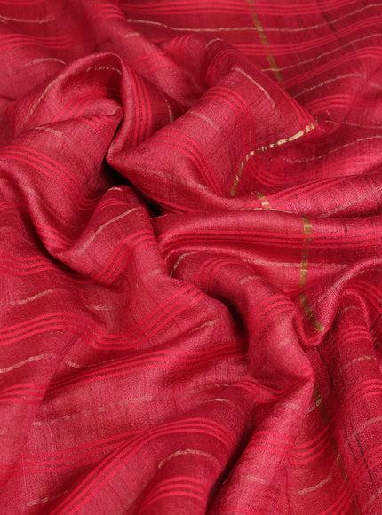 Maroon Tussar Silk Saree