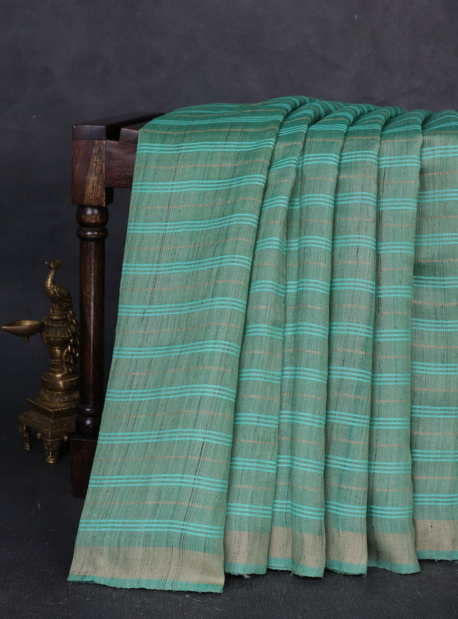 Pastel Green Tussar Silk Saree