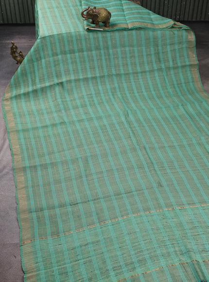 Pastel Green Tussar Silk Saree