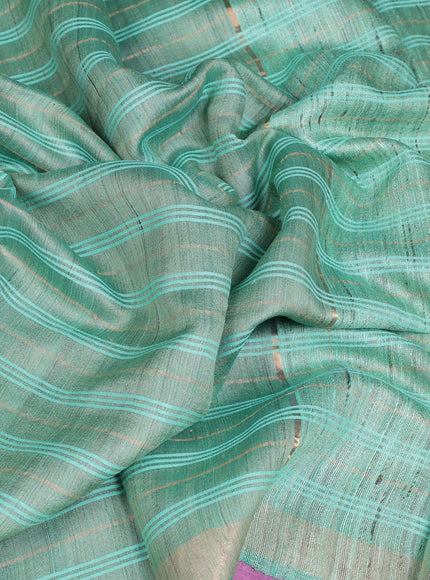 Pastel Green Tussar Silk Saree