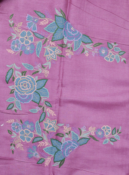Pastel Green Tussar Silk Saree