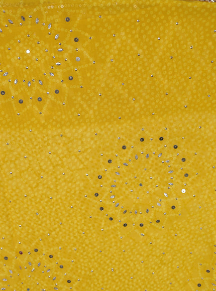 Cream - Yellow Georgette Sequin Embroidery Saree
