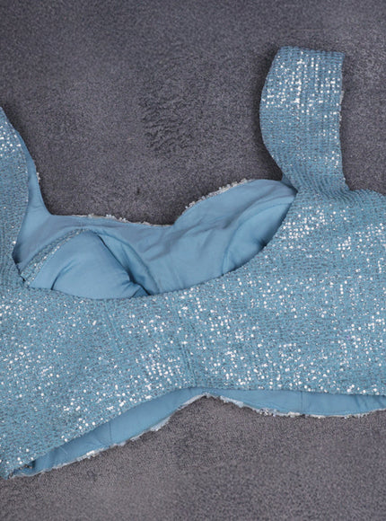 Light Blue - Blue Net Embroidery Saree With Cut Beaded Readymade Blouse
