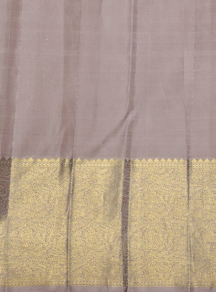 Blue - Beige Pure Kanchipuram Silk Saree