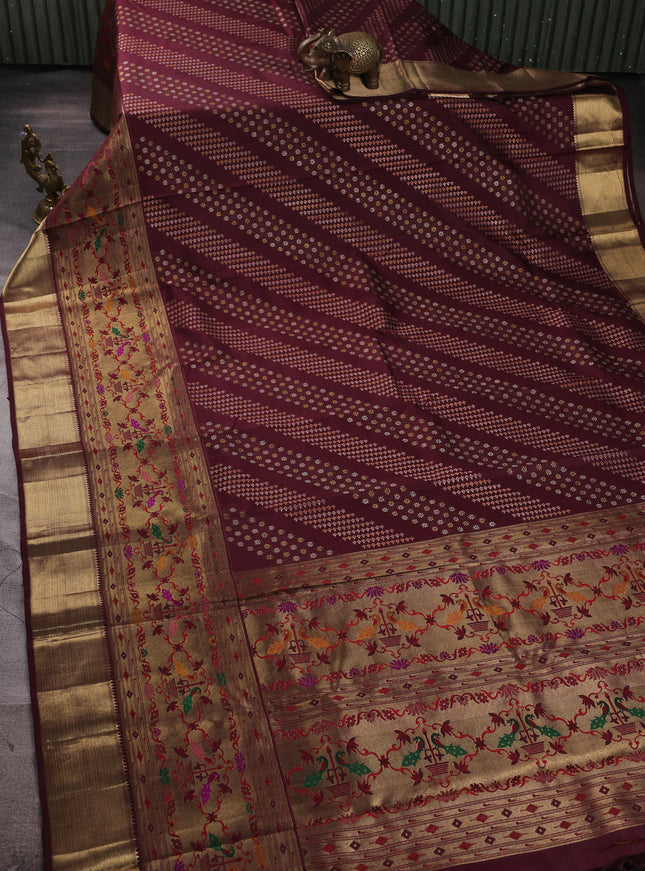 Brown Pure Kanchipuram Silk Saree
