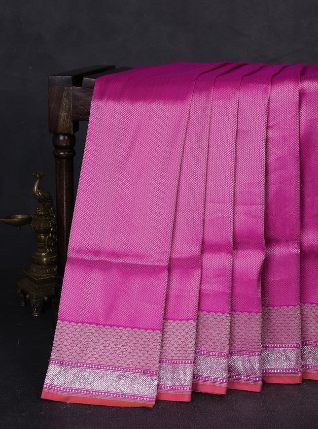 Rani Pink Banarasi Silk Saree