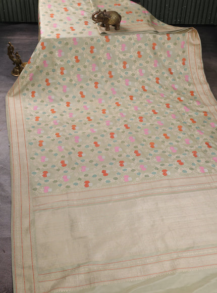 Pista Green Banarasi Silk Saree