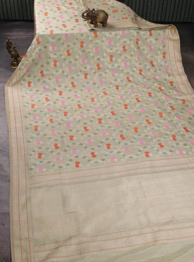 Pista Green Banarasi Silk Saree