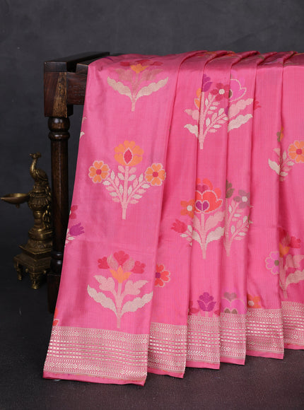 Light Pink Banarasi silk saree
