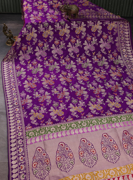 Purple Banarasi silk saree