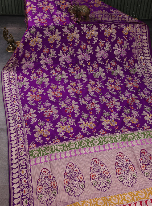 Purple Banarasi silk saree
