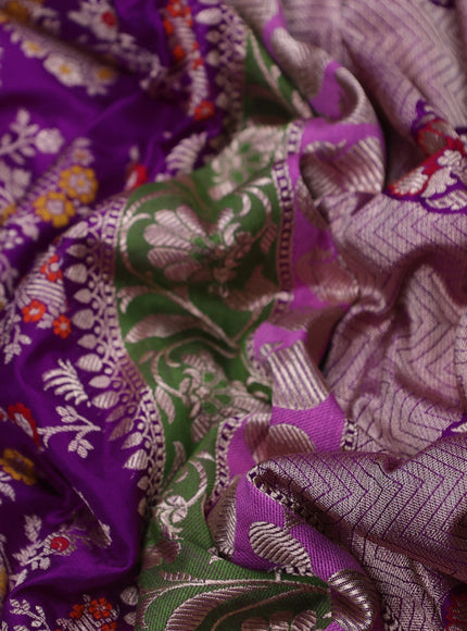 Purple Banarasi silk saree
