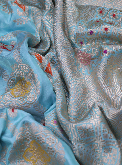 Sky Blue Banarasi Silk Saree