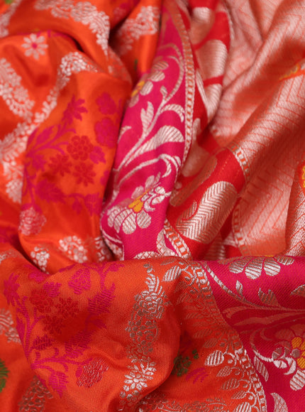 Orange Banarasi Silk Saree