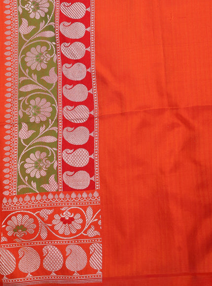 Orange Banarasi Silk Saree