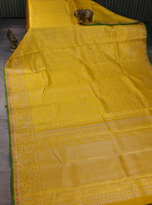 Yellow Pure Kanchipuram Silk Saree