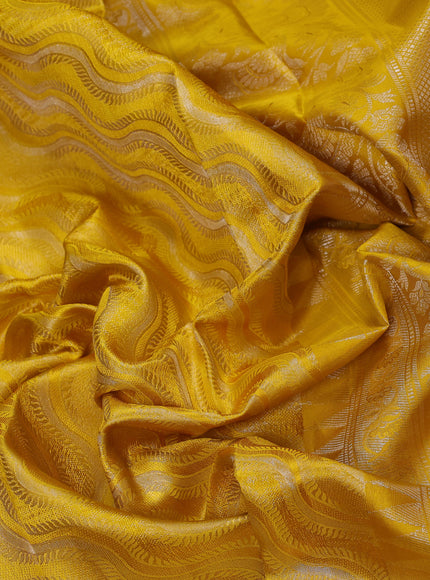 Yellow Pure Kanchipuram Silk Saree