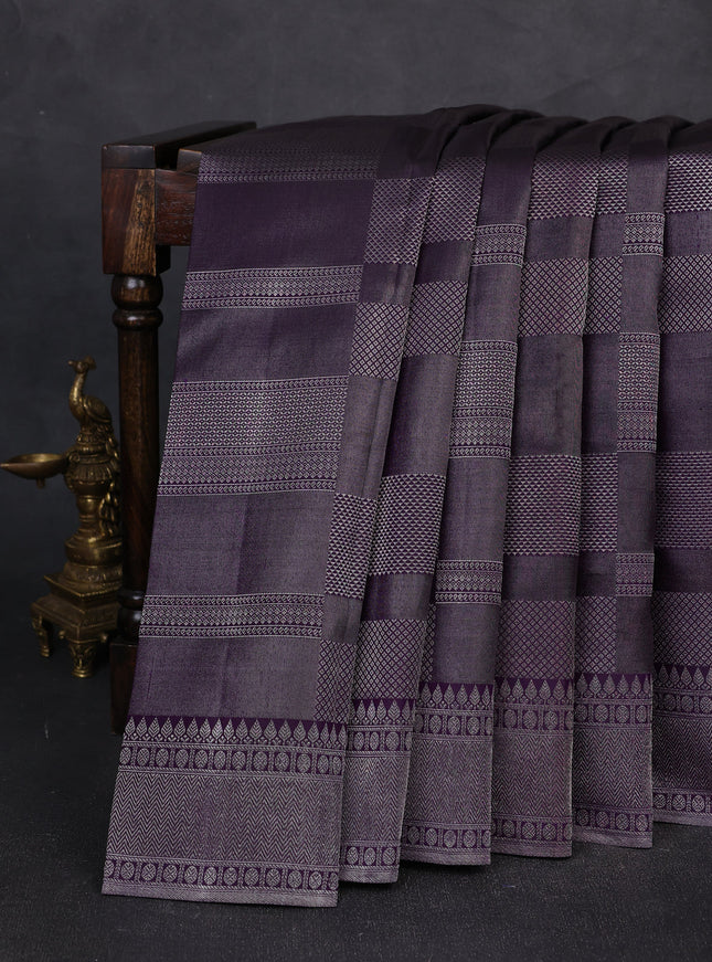 Purple Pure Kanchipuram Silk Saree