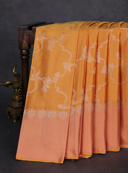 Mustard Pure Kanchipuram Silk Saree