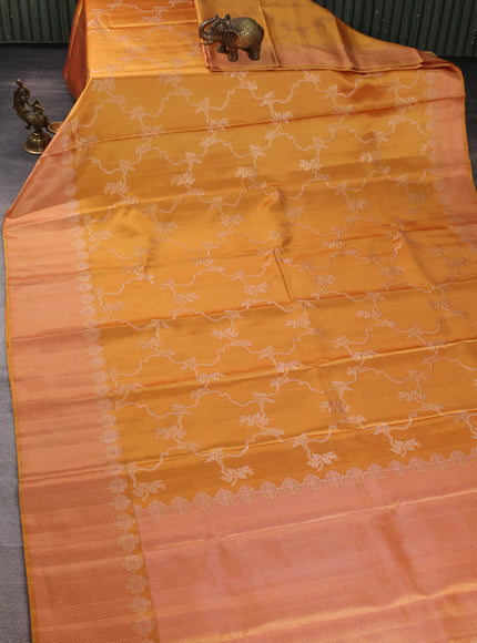 Mustard Pure Kanchipuram Silk Saree