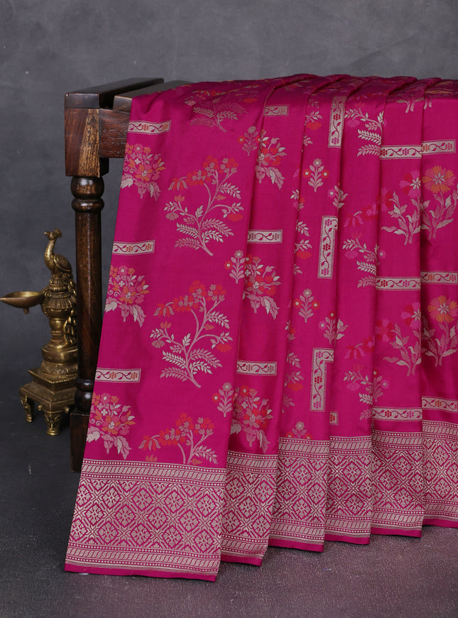 Rani Pink Banarasi Silk Saree